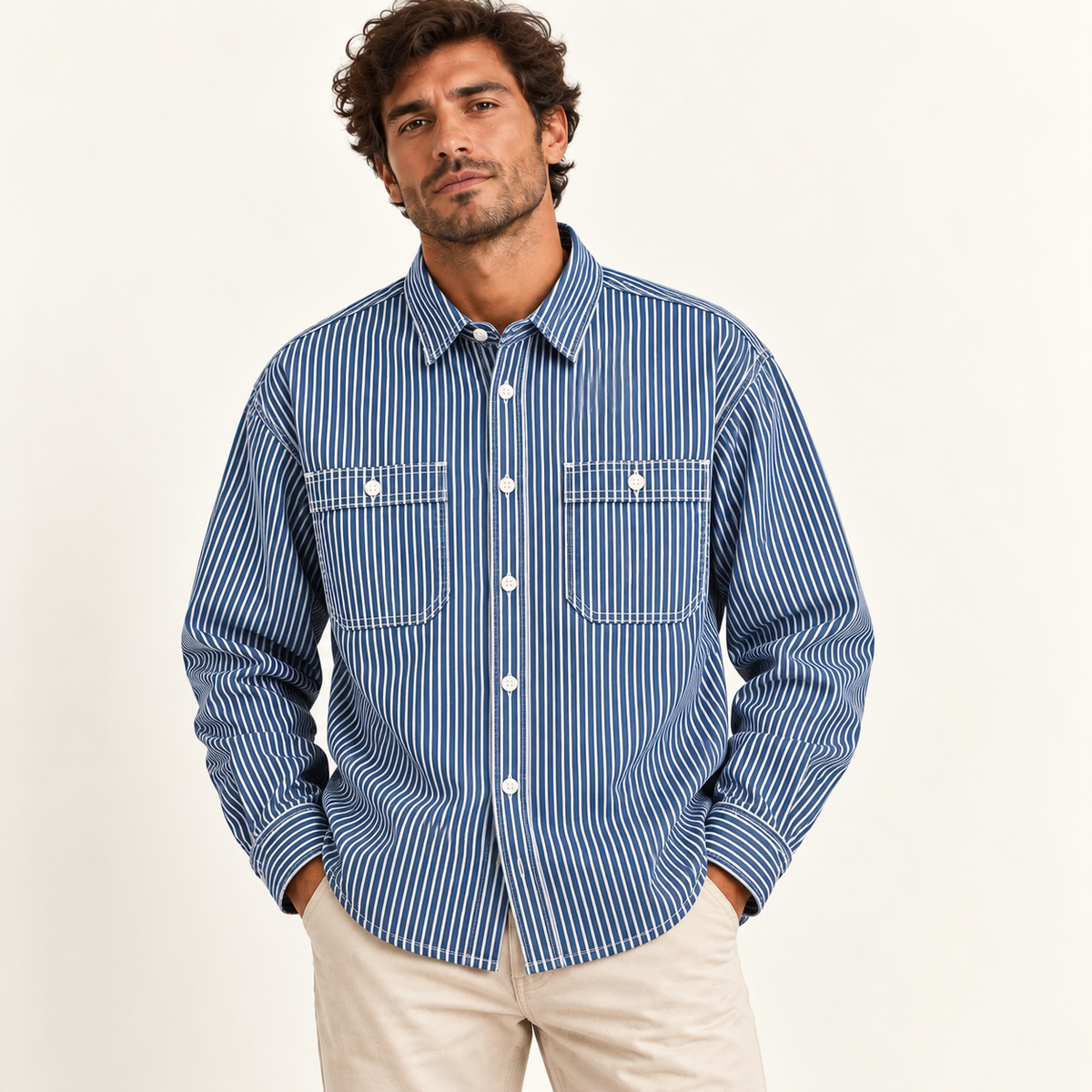 The Ashford Blue Stripe Overshirt