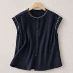 Embroidered Linen Top