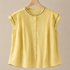 Embroidered Linen Top