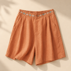 Daisy Embroidered Linen Short