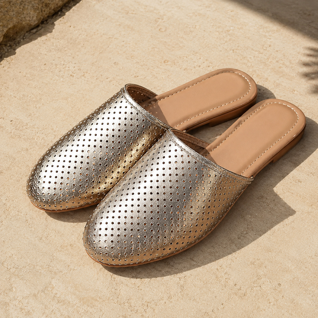 Goldie Perforated Flat Mule