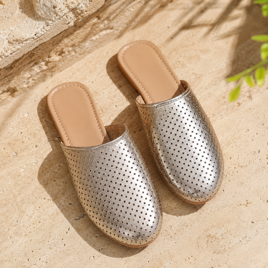 Goldie Perforated Flat Mule