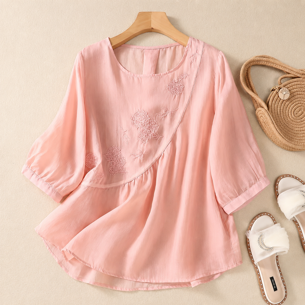 Clara Embroidered Linen Top