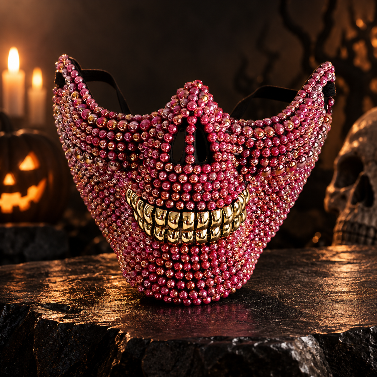 The Nocturne Beaded Skull Mask