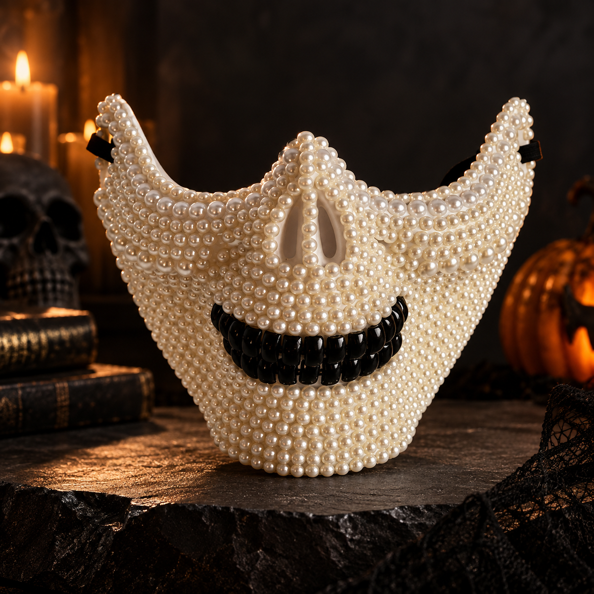 The Nocturne Beaded Skull Mask