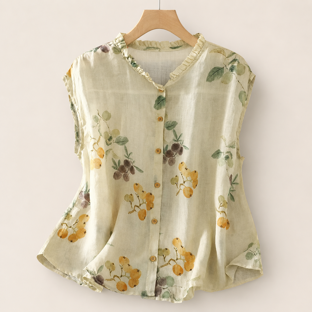 Willow Ramie Print Blouse