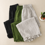 Ivy Ruffle Hem Linen Pant