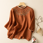Rosa Embroidered Linen Top