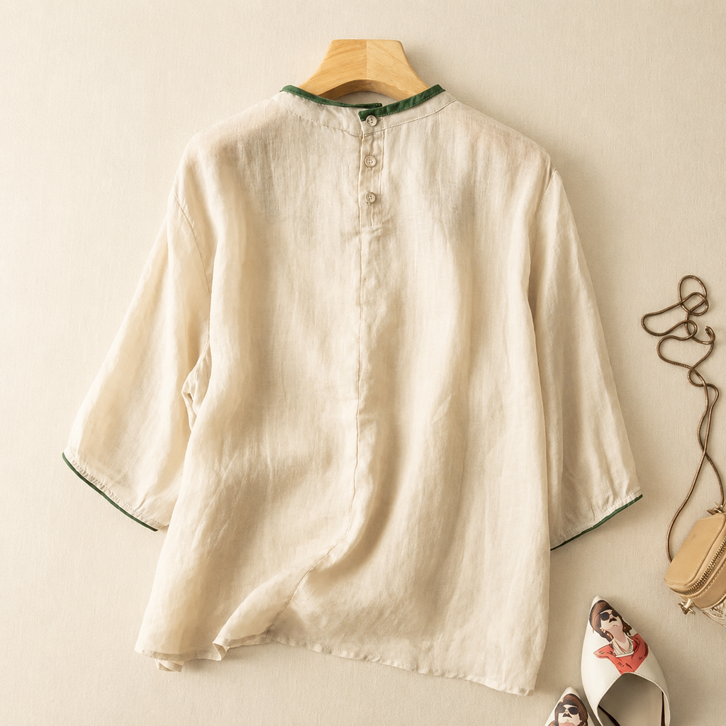 Rosa Embroidered Linen Top