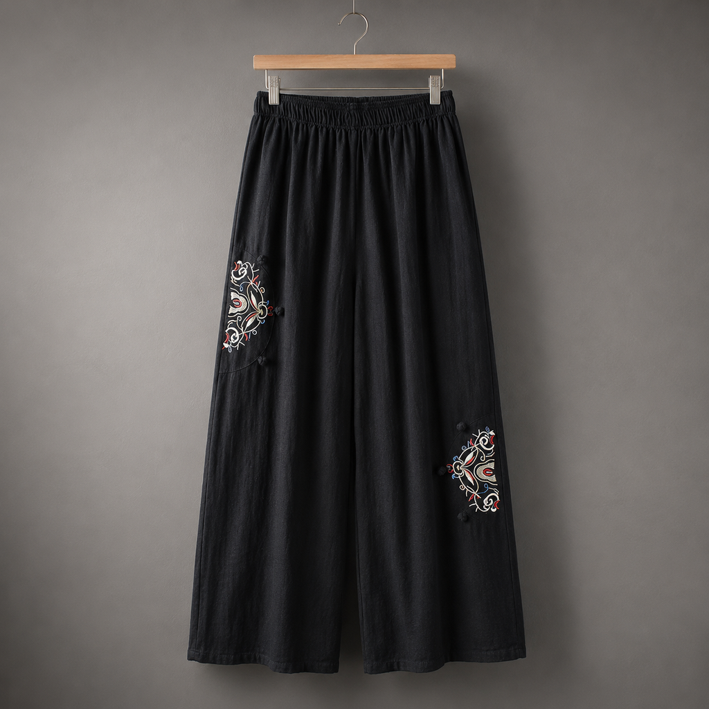 Brooke Embroidered Wide Leg Pant