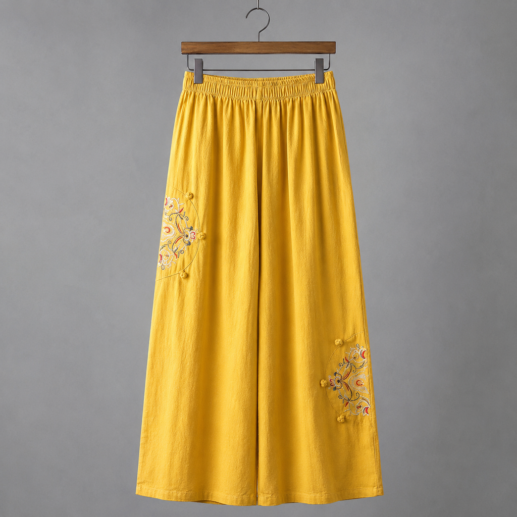 Brooke Embroidered Wide Leg Pant