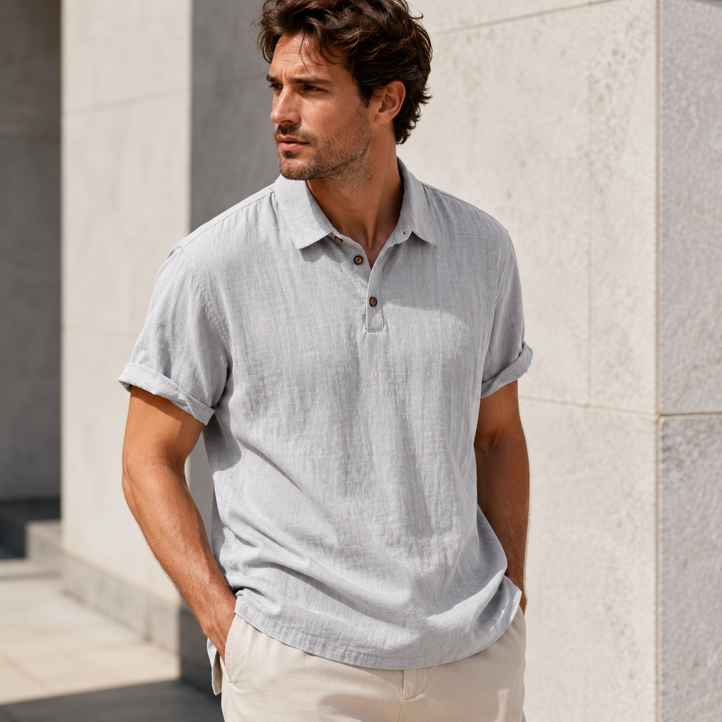 Enzo Linen Polo Shirt