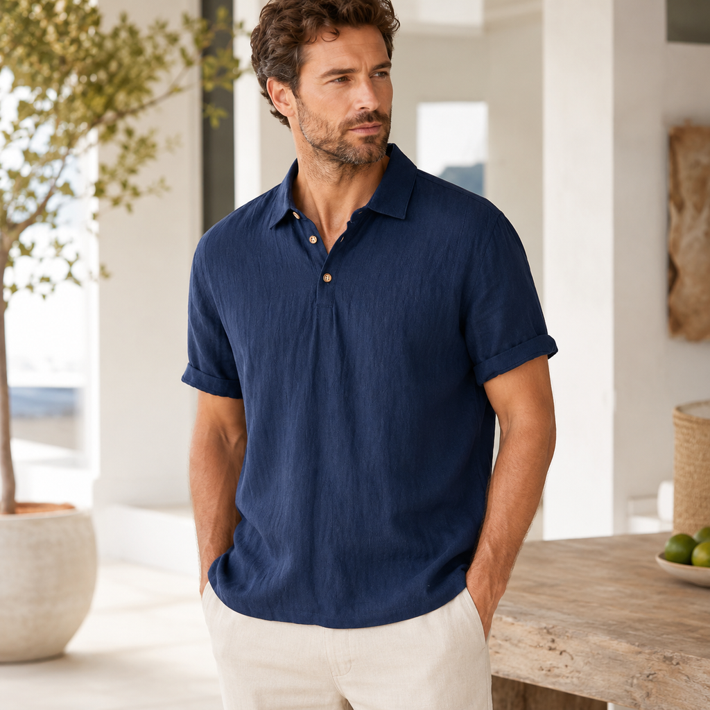 Enzo Linen Polo Shirt