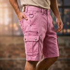 Garrison Washed Denim Cargo Short