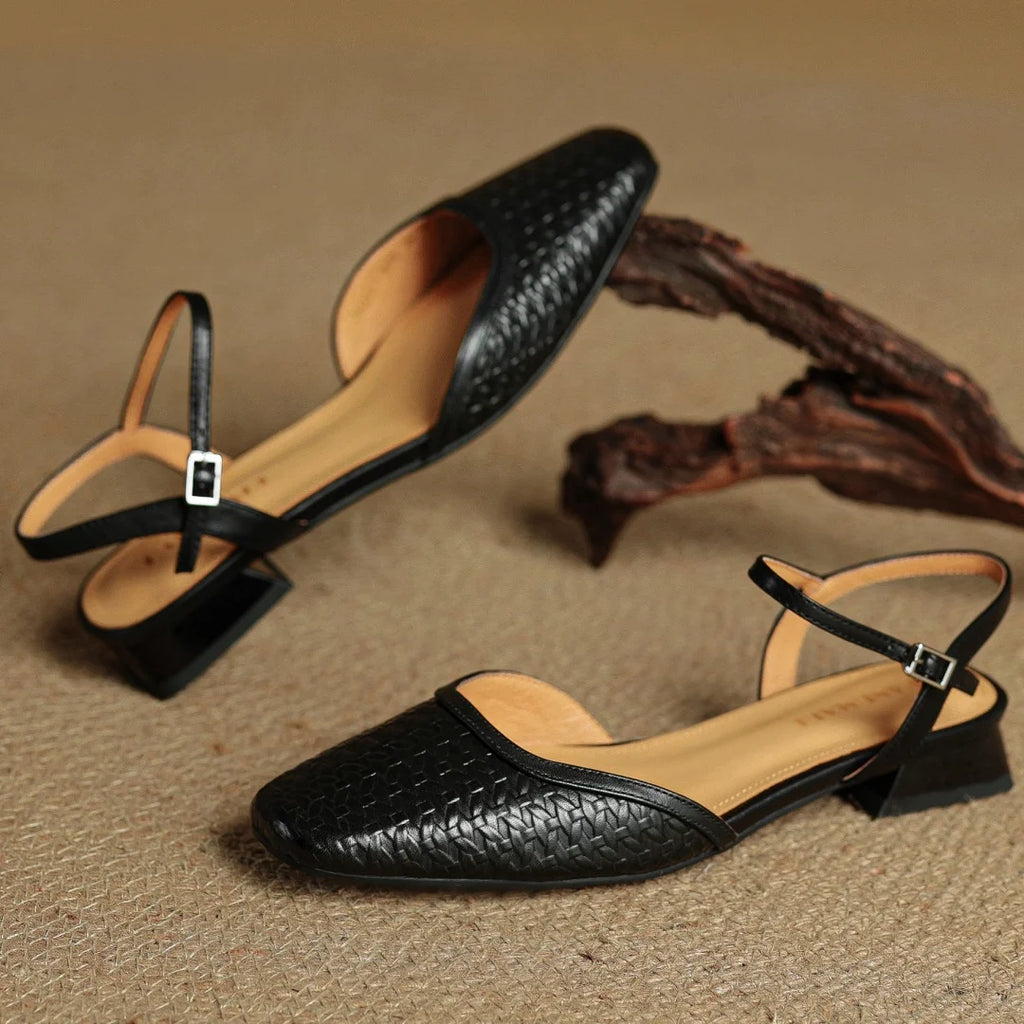 Arlena Genuine Leather Strap Flat