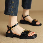 Corso Leather Flat Sandal