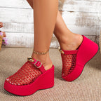 Maria Mesh Platform Wedge Mule