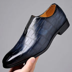 Lorenzo Croc-Embossed Leather Loafers