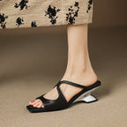 Sterling Metallic Heel Mule