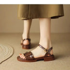 Corso Leather Flat Sandal