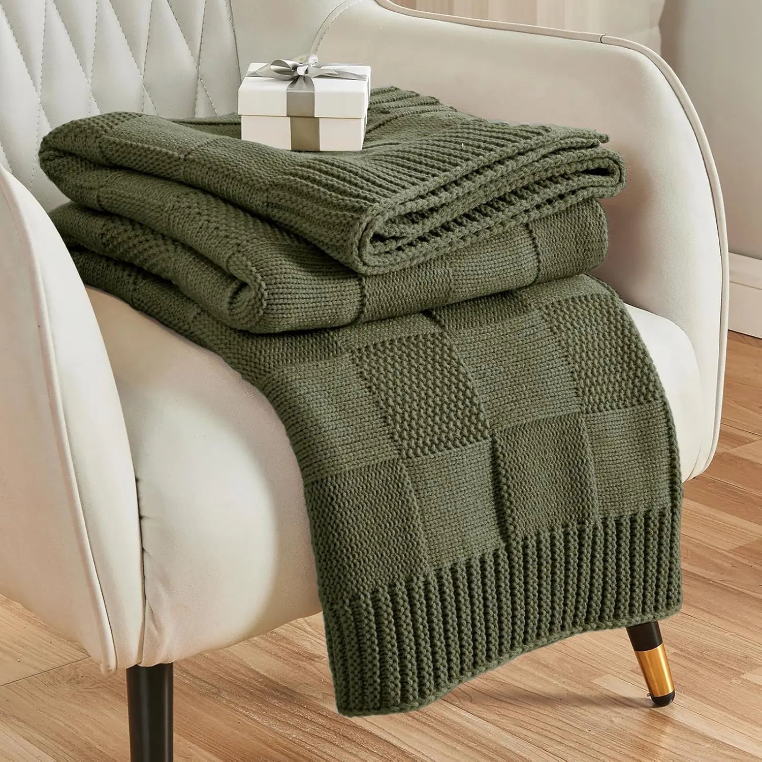 Sofia Cotton Knit Throw Blanket