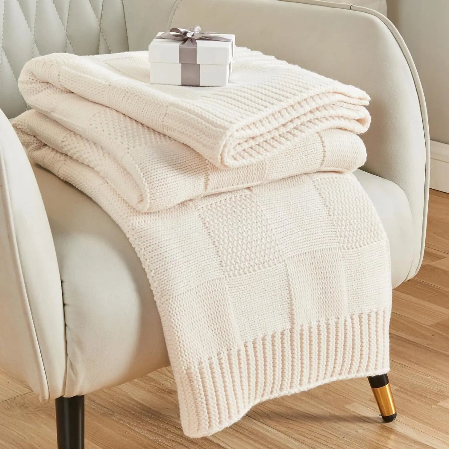 Sofia Cotton Knit Throw Blanket