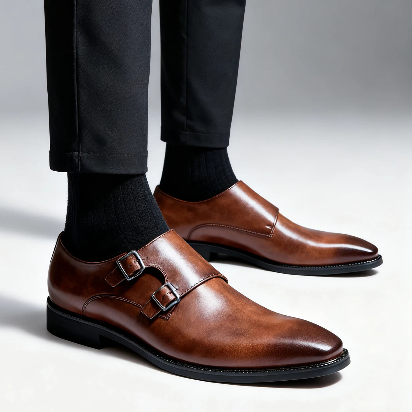 Laurent Genuine Leather Monk Strap