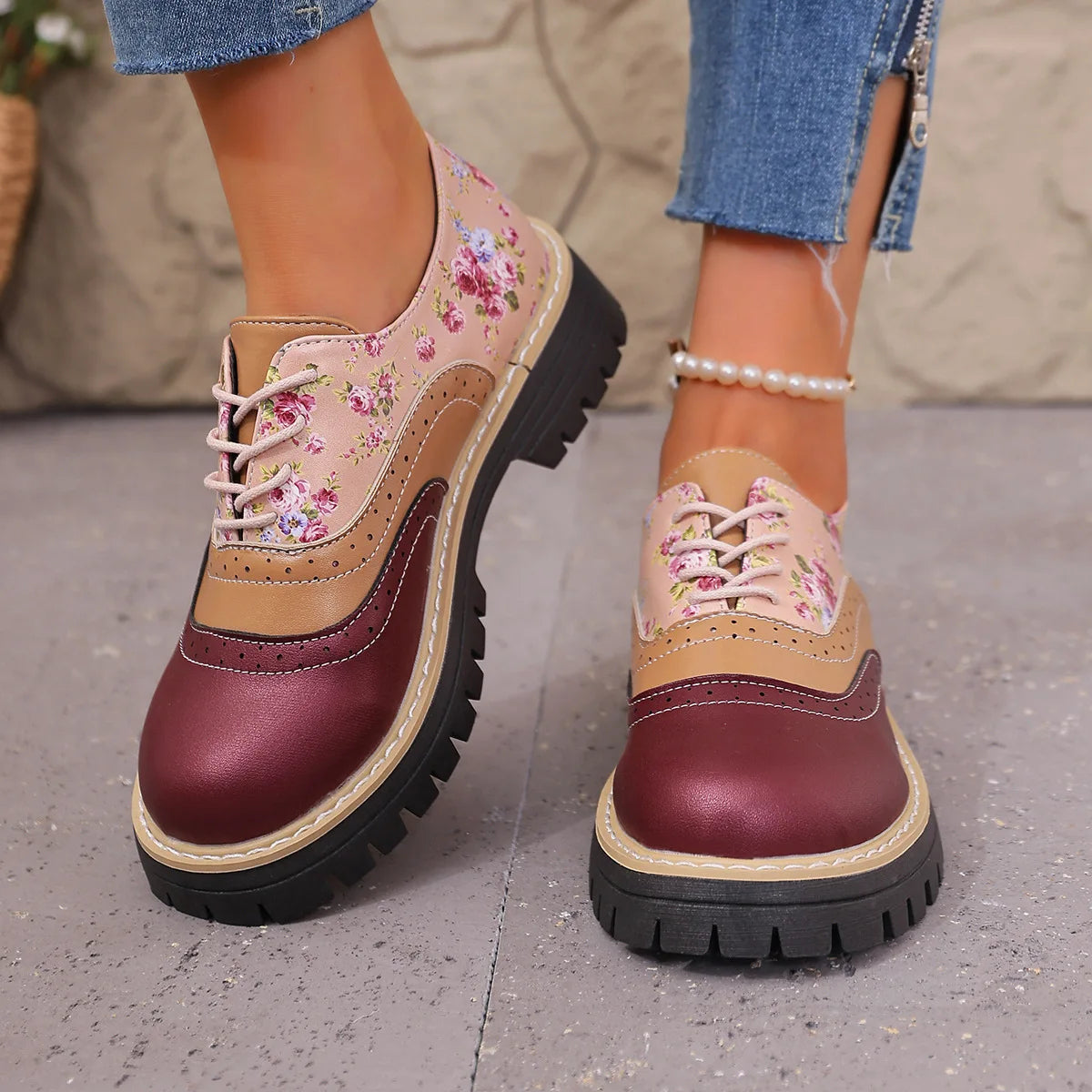 Rosefield Floral Brogue Oxford
