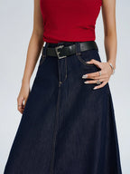 Elise French Retro Denim Skirt