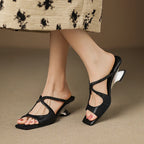 Sterling Metallic Heel Mule