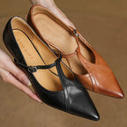 Elena Genuine Leather T-Strap Pump