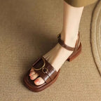 Corso Leather Flat Sandal