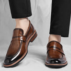 Lorenzo Split-Leather Pointed Loafer