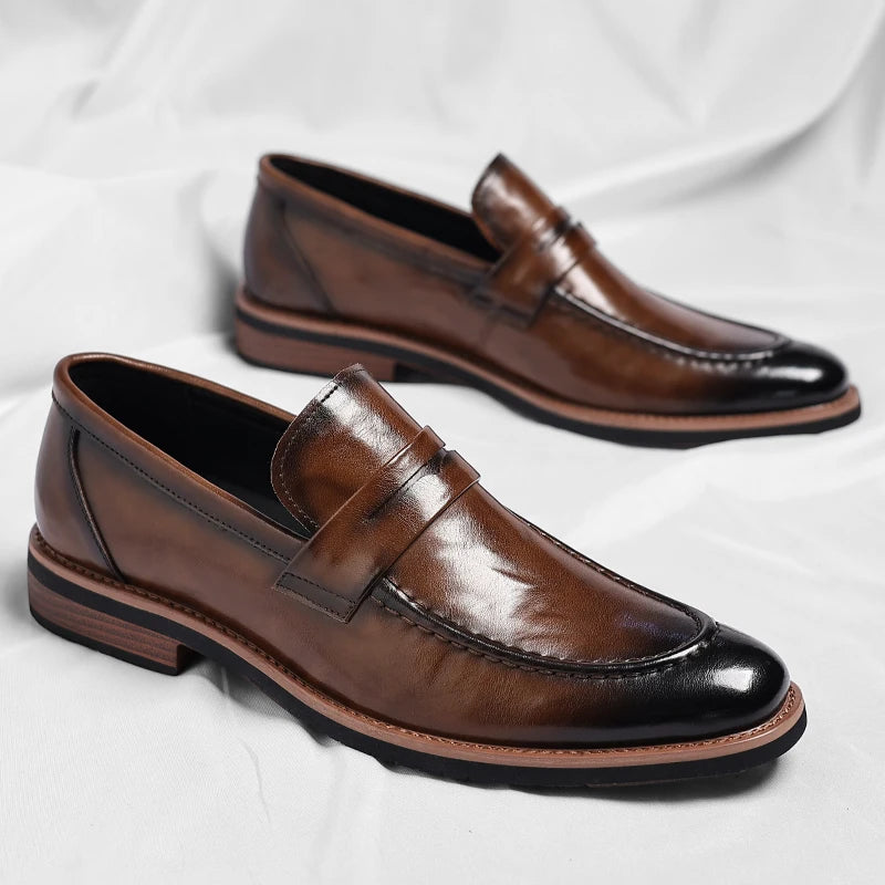 Lorenzo Split-Leather Pointed Loafer