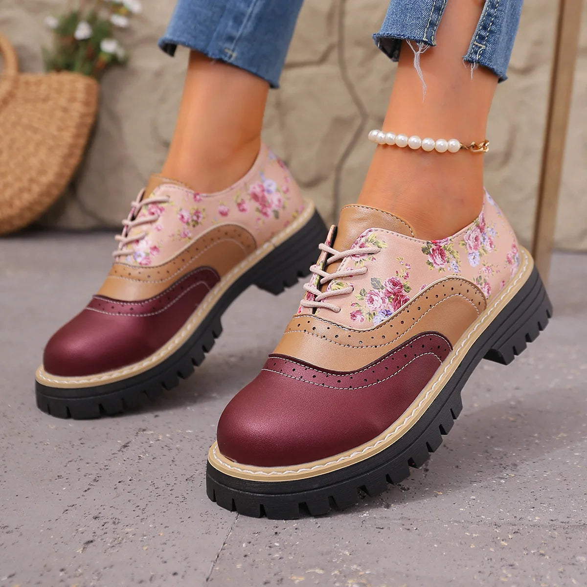 Rosefield Floral Brogue Oxford