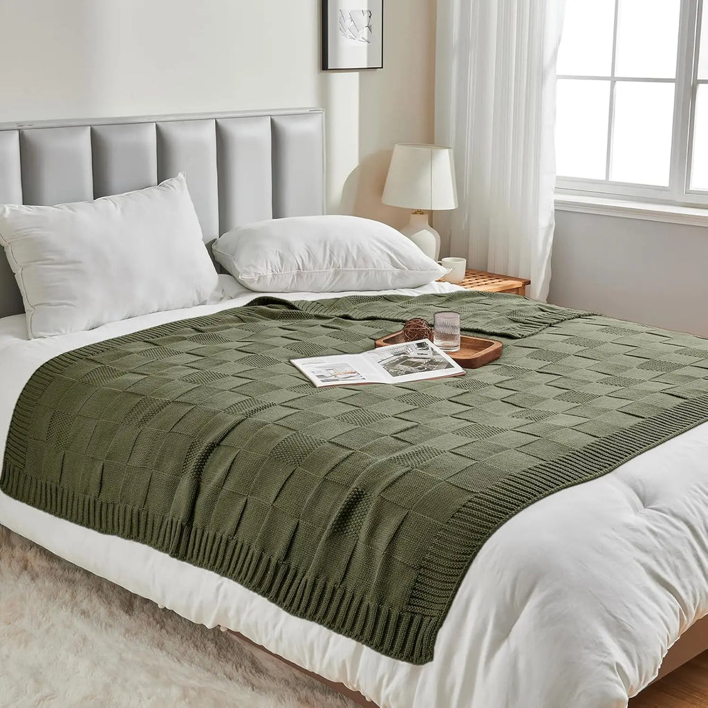 Sofia Cotton Knit Throw Blanket