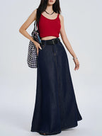 Elise French Retro Denim Skirt