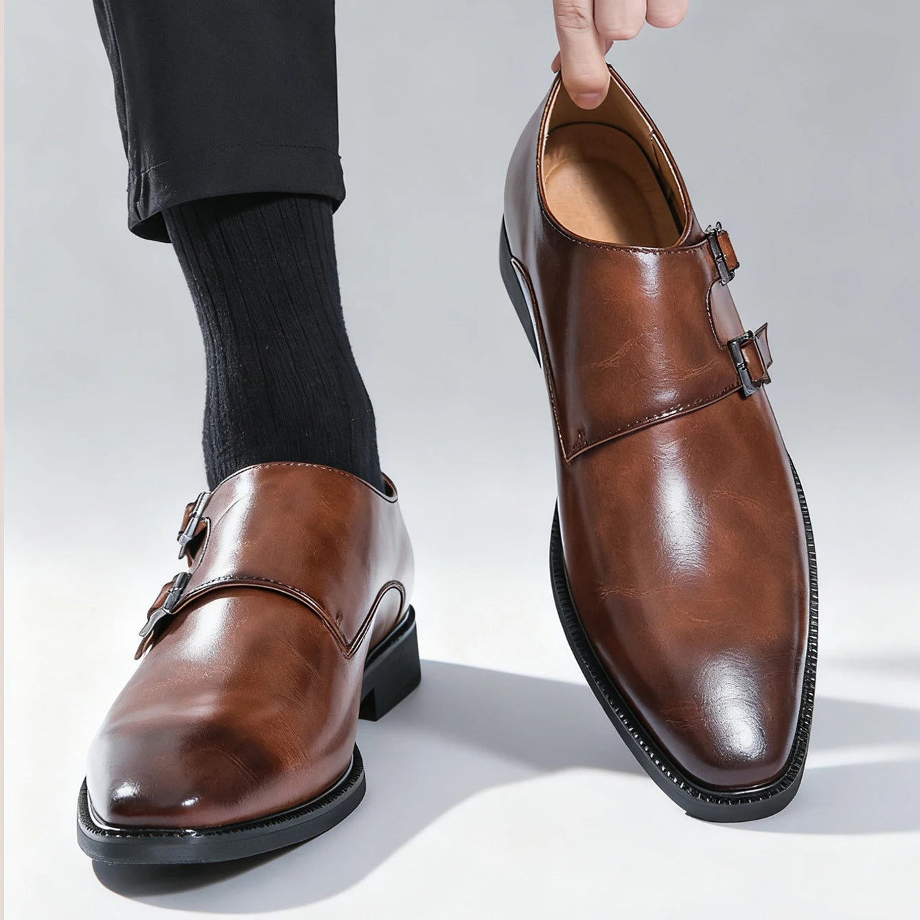Laurent Genuine Leather Monk Strap