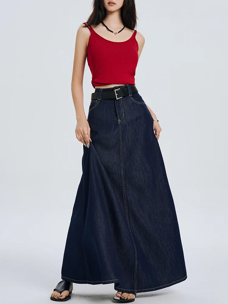 Elise French Retro Denim Skirt