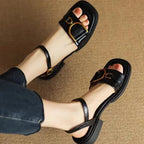 Corso Leather Flat Sandal