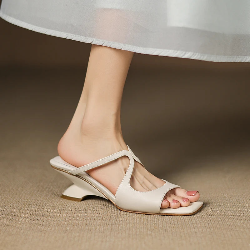 Sterling Metallic Heel Mule