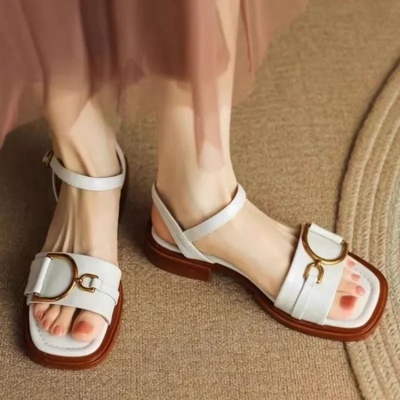 Corso Leather Flat Sandal