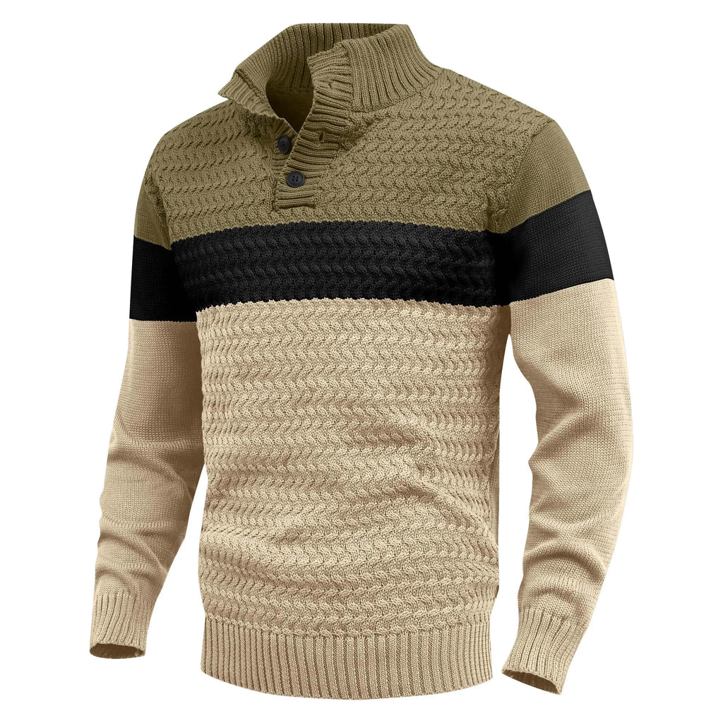 Arlo Knit Cotton-Blend Henley Sweater