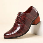 The Ellison Croc-Embossed Block-Heel Oxford