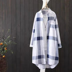 Sunny Plaid Cotton Longline Shirt