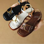 Corso Leather Flat Sandal