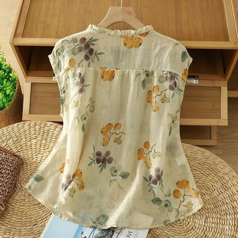 Willow Ramie Print Blouse
