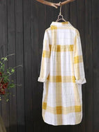 Sunny Plaid Cotton Longline Shirt