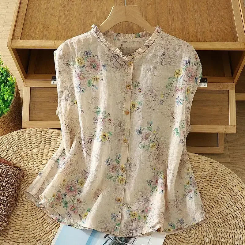 Willow Ramie Print Blouse