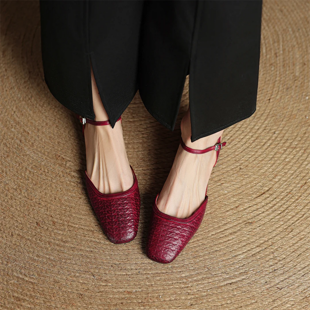 Arlena Genuine Leather Strap Flat